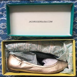 New in Box Size 11 Jack Rogers Platinum Flats